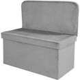 thumbnail image 1 of ZXNYH Folding Storage Ottoman with Seat Back Footstool Space-Saving Room Organizer Cube Box for Seating & Resting (Grey, Large), 1 of 7