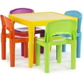 thumbnail image 1 of ZXNYH Kids Plastic 4 Set, Yellow Table/Vibrant Chairs, 1 of 7