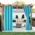 thumbnail image 1 of ZXNYH Linen Look Indoor/Outdoor Curtains, 105 x 95 Inch, Cream, Set of 2 Panels – Waterproof, Privacy, Sun Blocking Textured Grommet Curtains for Patio, Pergola, Porch, Deck, Lanai, and Cabana, 1 of 7