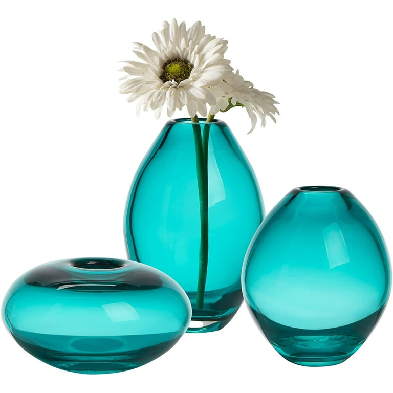 ZXNYH Mini Glass Vases | Art Glass Bud Vase Set of 3 Small Flower