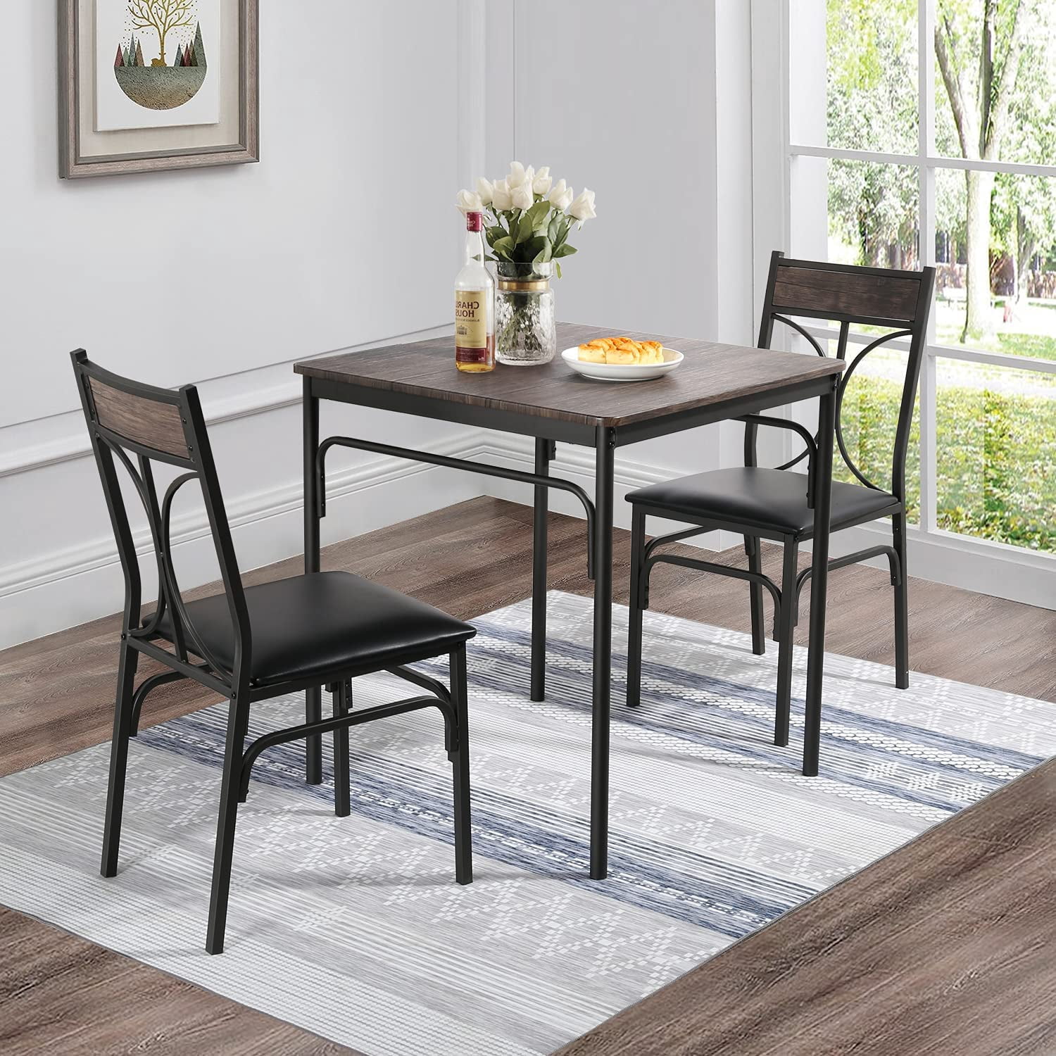 ZXNYH Modern Industrial Style 3-Piece Room Kitchen Pu Cushion
