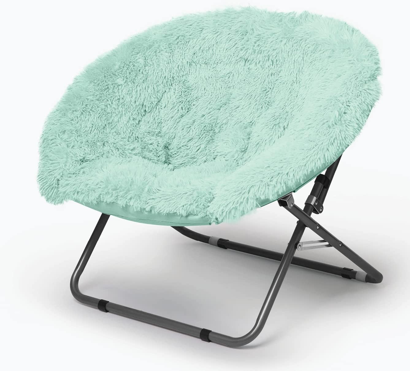 【THINK FUR】 ZXNYH Oversized Mongolian Faux Fur Saucer Chair, Mint - Walmart.com