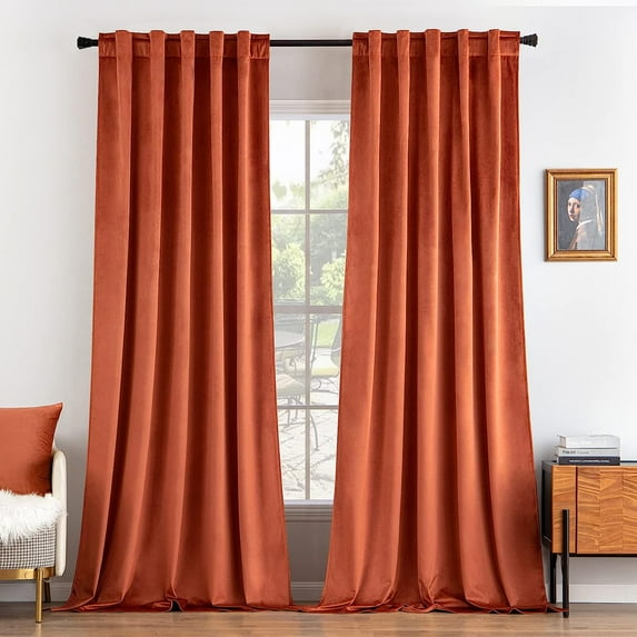 ZXNYH Velvet Curtains 108 inches Long - Luxury Blackout Curtains for Bedroom Living Room Thermal Insulated Super Soft Window Drapes Rod Pocket & Back Tab, Olive Green, 2 Panels