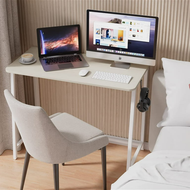 パソコンデスク【ベージュ】 ZXNYH White Marble Folding Desk, 31.5