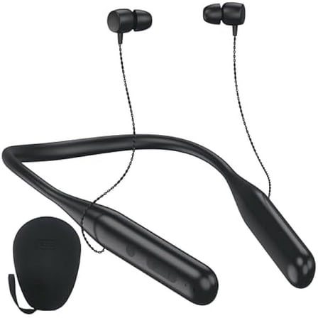 ZXQ Neckband Bluetooth Headphones,100 Hours Long Playtime Wireless Earphone, Around The Neck Wireless Earbuds,Waterproof Sweatproof for Sport Over Neck Magnetic Ear Buds Headset(Black)