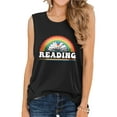 thumbnail image 1 of ZXSXSY Reading Tank Tops for Women Cute Book Lover Teacher T-Shirts Rainbow Sleeveless Tee Tops, 1 of 7