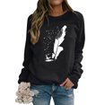 thumbnail image 1 of ZXSXSY Women Bird Feather Pattern Printed Graphic Pullover Crew Neck Long Sleeve Sweatshirt, 1 of 6