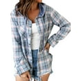 thumbnail image 1 of ZXSXSY Women Christmas Plaid Patchwork Single-Breasted Drawstring Hooded Outwear Coat, 1 of 4