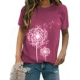 thumbnail image 1 of ZXSXSY Women Crew Neck Short Sleeve Dandelion Printed Top, 1 of 7
