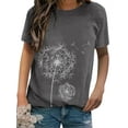 thumbnail image 1 of ZXSXSY Women Crew Neck Short Sleeve Dandelion Printed Top, 1 of 6