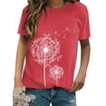 thumbnail image 1 of ZXSXSY Women Crew Neck Short Sleeve Dandelion Printed Top, 1 of 3