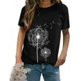 thumbnail image 1 of ZXSXSY Women Crew Neck Short Sleeve Dandelion Printed Top, 1 of 7