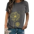 thumbnail image 1 of ZXSXSY Women Crew Neck Short Sleeve Dandelion Printed Top, 1 of 6