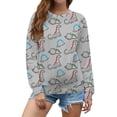 thumbnail image 1 of ZXSXSY Women Dinosaur Print Graphic Sweatshirts Crew Neck Long Sleeve Pullover Tops, 1 of 5