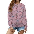 thumbnail image 1 of ZXSXSY Women Dinosaur Print Graphic Sweatshirts Crew Neck Long Sleeve Pullover Tops, 1 of 5