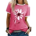 thumbnail image 1 of ZXSXSY Women Floral Printed Round Neck Short Sleeves Top, 1 of 6