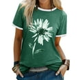 thumbnail image 1 of ZXSXSY Women Floral Printed Round Neck Short Sleeves Top, 1 of 6