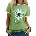 thumbnail image 1 of ZXSXSY Women Floral Printed Round Neck Short Sleeves Top, 1 of 6