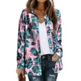 thumbnail image 1 of ZXSXSY Women Hawaiian Shirts Long Sleeve Buttons Down Tropical Floral Print Holiday Beach Blouse, 1 of 8