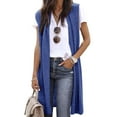 thumbnail image 1 of ZXSXSY Women Solid Color Sleeveless Long Vest Cardigan, 1 of 4
