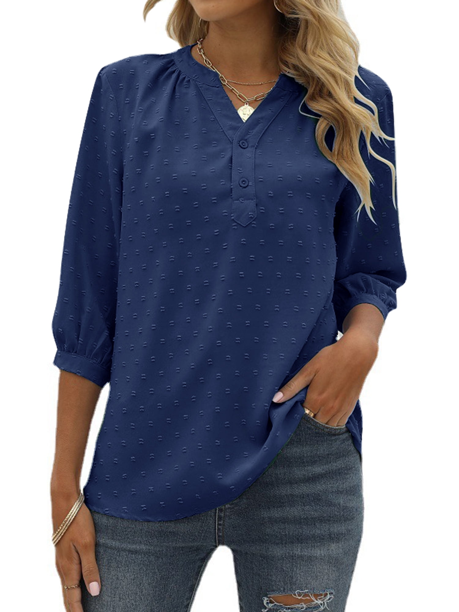 Blouse Femme JESSICA - Taille 3XL - Manches 3/4 - Transparente Multicolore - Occasion TB état
