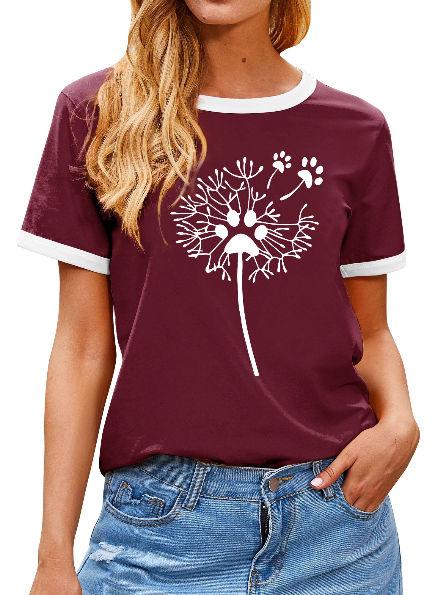Women's 'Spread Kindness' T-Shirt - Funny Dandelion Inspirational Short Sleeve Tee - View #7