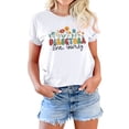 thumbnail image 1 of ZXSXSY Women's Floral Letter Print Graphic Crew Neck Short Sleeve T-Shirt, 1 of 7