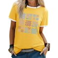 thumbnail image 1 of ZXSXSY Women's Graphic Tees Floral Print Tops Color Block Crew Neck Short Sleeve Casual T-Shirts, 1 of 7