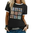 thumbnail image 1 of ZXSXSY Women's Graphic Tees Floral Print Tops Color Block Crew Neck Short Sleeve Casual T-Shirts, 1 of 7