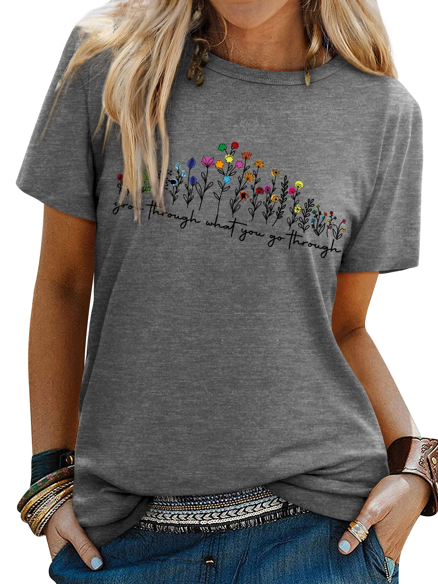 Customer reviews for ZXSXSY Womens Cute Graphic Tees Grow Through