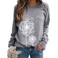 thumbnail image 1 of ZXSXSY Womens Dandelion Sweatshirts Casual Crewneck Pullover Tops Long Sleeve Graphic Tee Shirts, 1 of 9