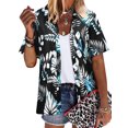 thumbnail image 1 of ZXSXSY Womens Hawaiian Floral Print Button-Up Short Sleeve Shirts, 1 of 2