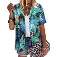 thumbnail image 1 of ZXSXSY Womens Hawaiian Floral Print Button-Up Short Sleeve Shirts, 1 of 8