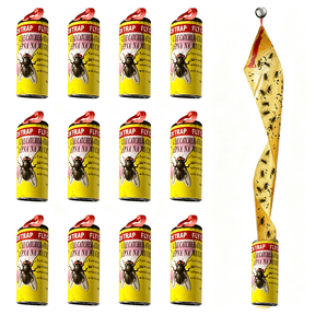 ZXYIE 16 Pack Fly Traps Strips Indoor Outdoor,Flies Paper Sticky Hanging with Pins,Fruit Fly Tape Ribbon Roll for Home,Bug&Gnat Catchers for Inside,House Fly Killer for Winged Insect,Mosquito