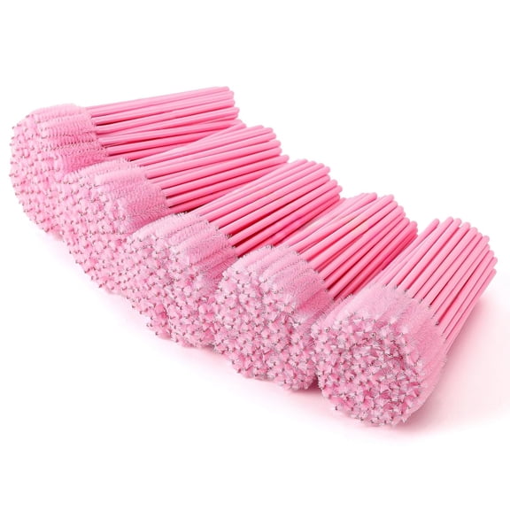 ZXYIE 500 Disposable Mascara Wands Eyelash Brush Pink Spoolies for Eyebrow Eye Lash Extension with 500 Pcs Capacity and Pink Design 50Pcs Nylon Mascara Wands Eyelash Eyebrow Pink-
