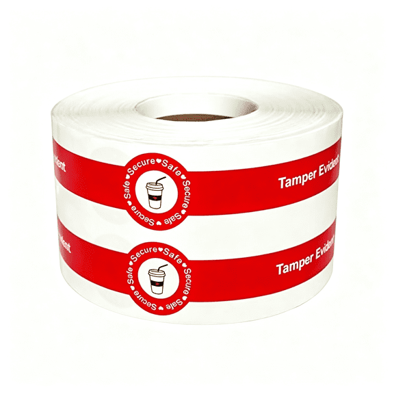 ZXYIE 500 Pcs Safe Secure Tamper Evident Seal Stickers for Drink Lids 1X9 Inch - Food Delivery Sealed for Freshness Labels, Tamper Proof Food Container Stickers, Cup, Bakery, Coffee Stickers