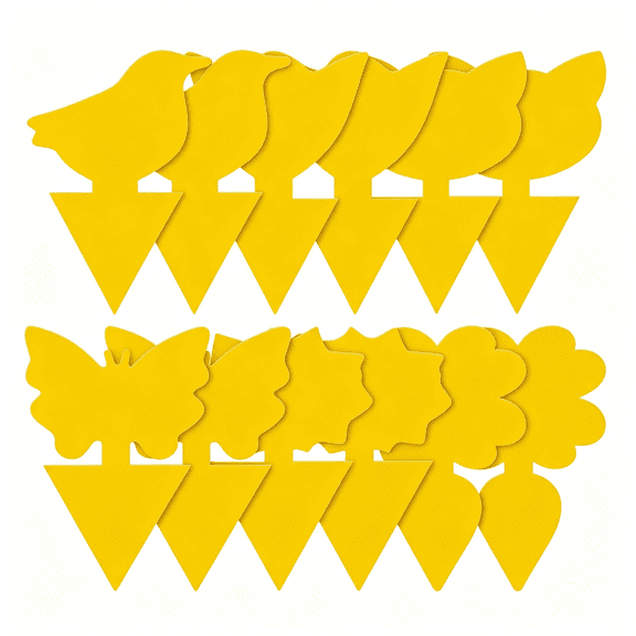 ZXYIE Dual-Sided Yellow Sticky Traps for Insect Monitoring 24 Pack Plant Sticky Cards for Fungus Gnats, Whiteflies & Aphids, Non-Toxic Ipm Traps for Indoor & Outdoor Plants