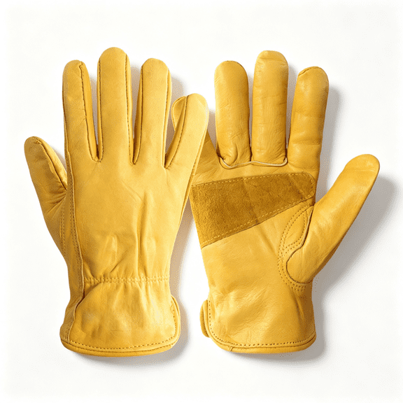 ZXYIE Leather Work Gloves for Men-Grain Cowhide,Reinforced Palm-Ideal for Construction,Farming,Ranching-Ergonomic Fit,Keystone Thumb,Elasticized Wrist-Saddletan,Large
