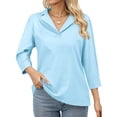 thumbnail image 1 of ZXZY Short Sleeve Blouse Cardigan Peplum V-Neck Relaxed Fit Top (Women's) 1 Pack, 1 of 7