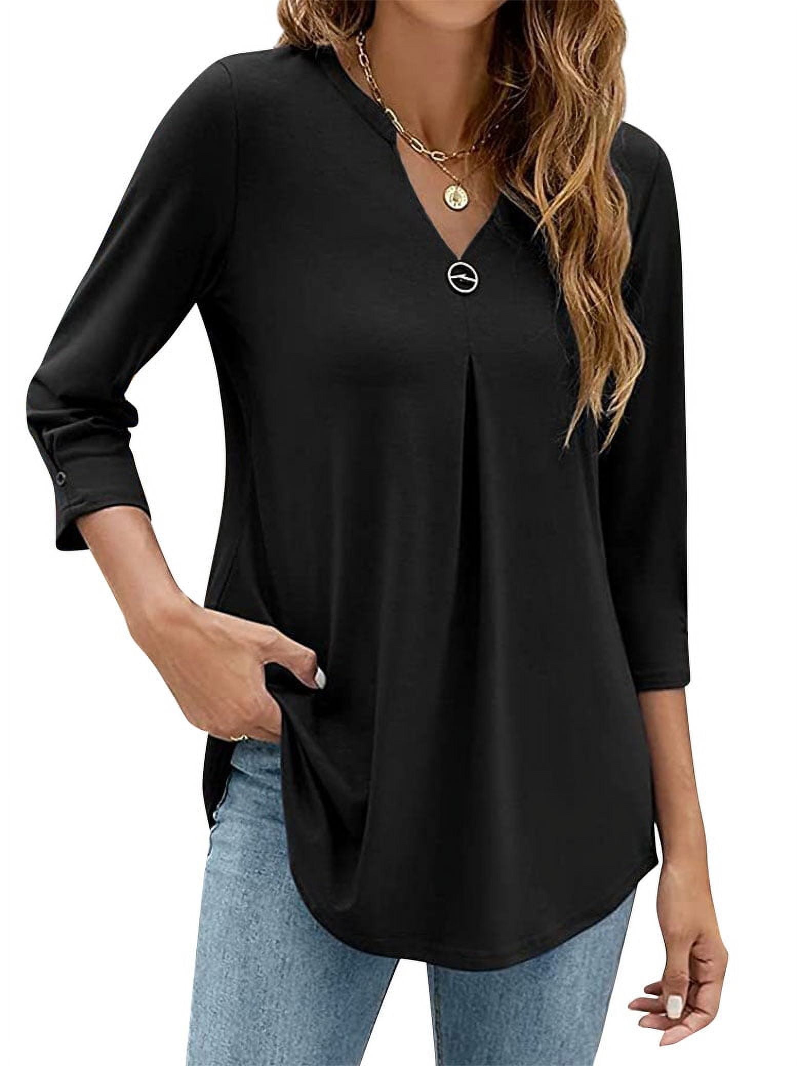 Women's Deep V Neck Ruched Long Sleeve Side Split High Low