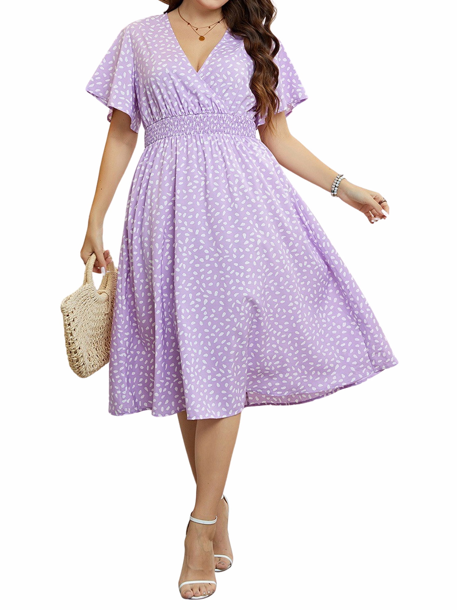 V ZX Womens Plus Size Floral Print V Neck Short Sleeve Togo | Ubuy