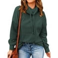 thumbnail image 1 of ZXSXSY Women Cowl Neck Drawstring Long Sleeve Solid Color Pullover Top, 1 of 7