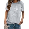 thumbnail image 1 of ZXSXSY Women Dandelion Printed Crew Neck Short Sleeves Top, 1 of 7