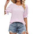 thumbnail image 1 of ZXSXSY Women Floral Print Crew Neck Ruffle Short Sleeve Blouse, 1 of 6