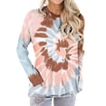 thumbnail image 1 of ZXSXSY Women Tie-dye Printed Contrast Color Long Sleeves Pockets Shirt, 1 of 3