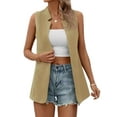 thumbnail image 1 of ZXSXSY Womens Sleeveless Open Front Solid Color Blazer Cardigan Vest, 1 of 5