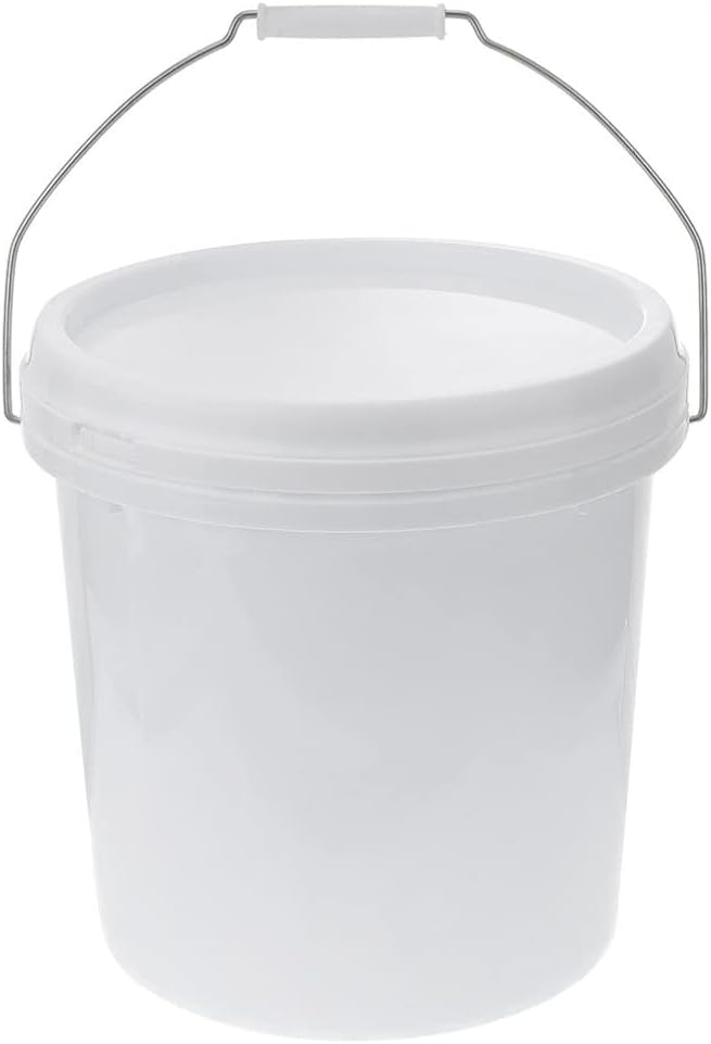 ZY1.5 Gallon White Food Safe Plastic Bucket & Lid, Bucket Pail