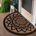 thumbnail image 1 of ZY1015-10(J)$ Durable Half Round Entrance Mat - Non-Slip, Easy Clean Polyester Fiber Floor Rug for Home & Office, 15.7"x23.6", 1 of 7