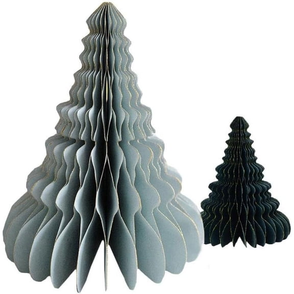 ZY11/8 Inch Paper Christmas Tree Centerpiece Decoration, Red Gold Christmas Tissue Paper Trees Indoor Table Centerpiece or Modern Mantel Decorations for Home Christmas Party-1008