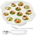 ZY12 Compartment Holes Snail Dish Set Ceramic Snail Escargot Set